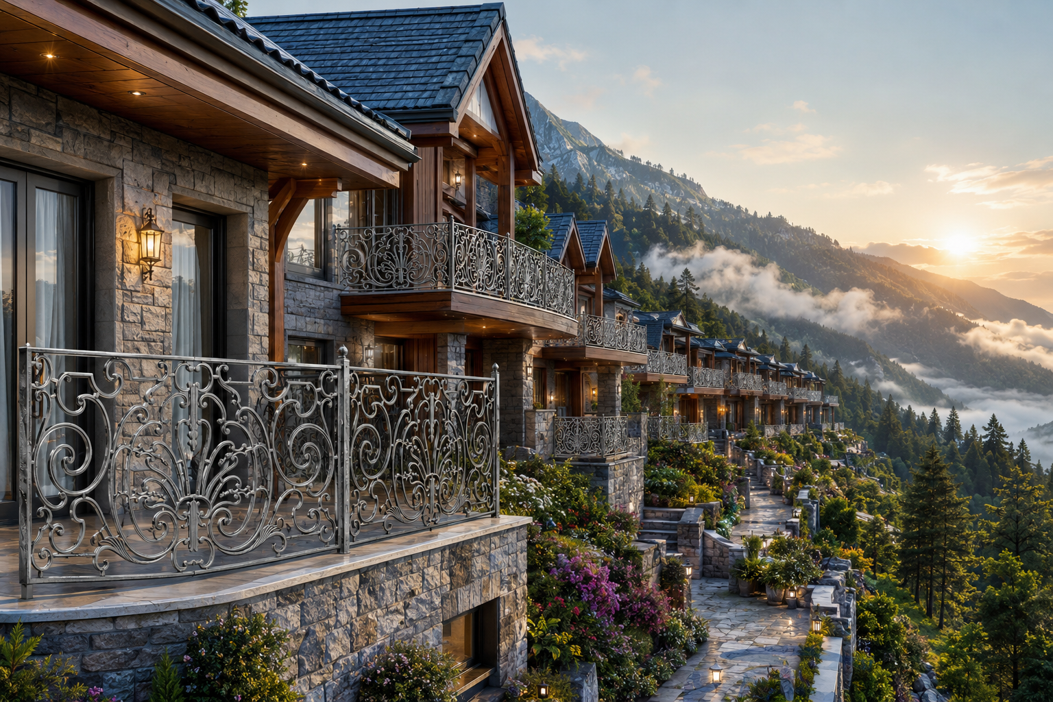 Ornated Iron Balcony Railing